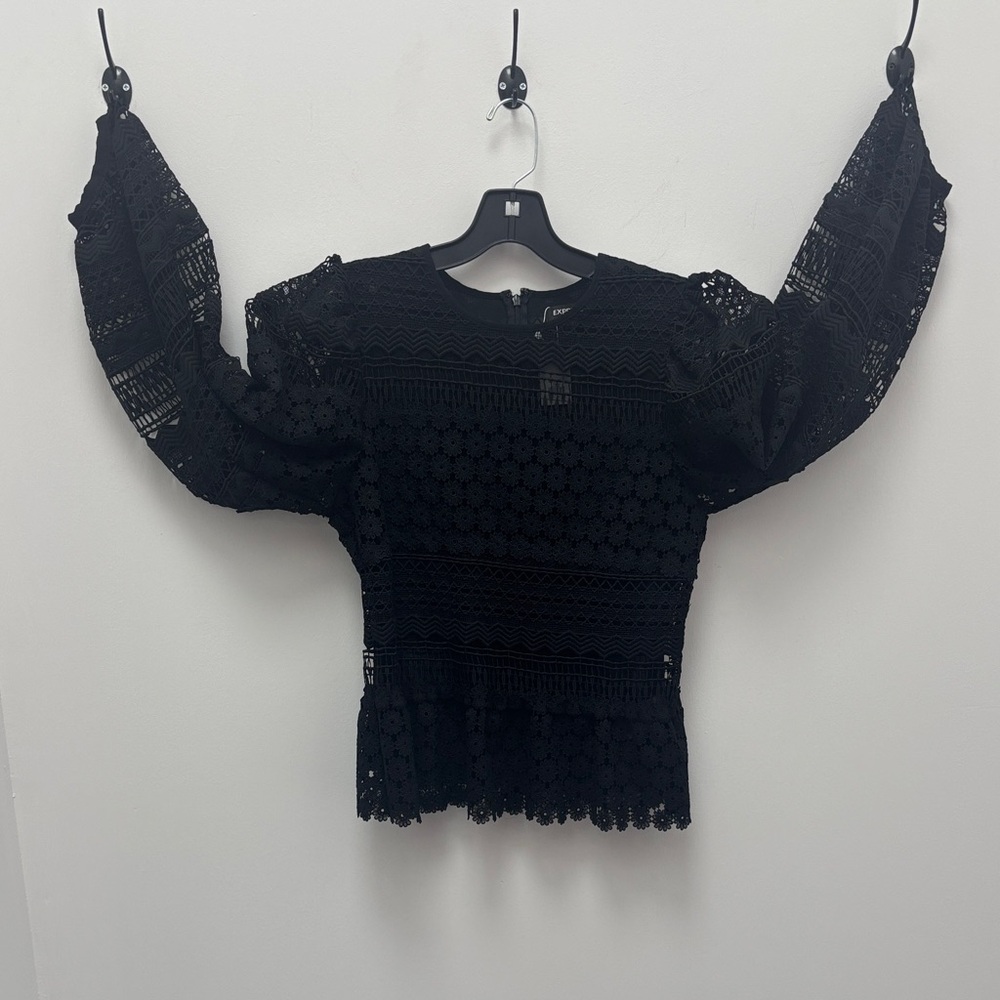Express Black Lace Blouse